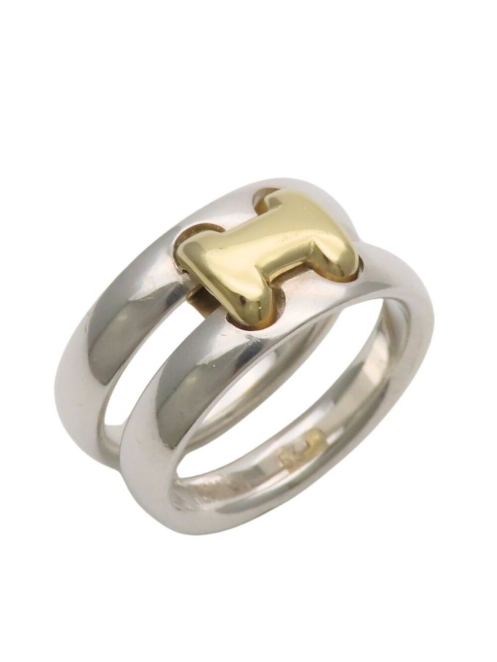 Hermes Ring Olympe 53 Silver Gold